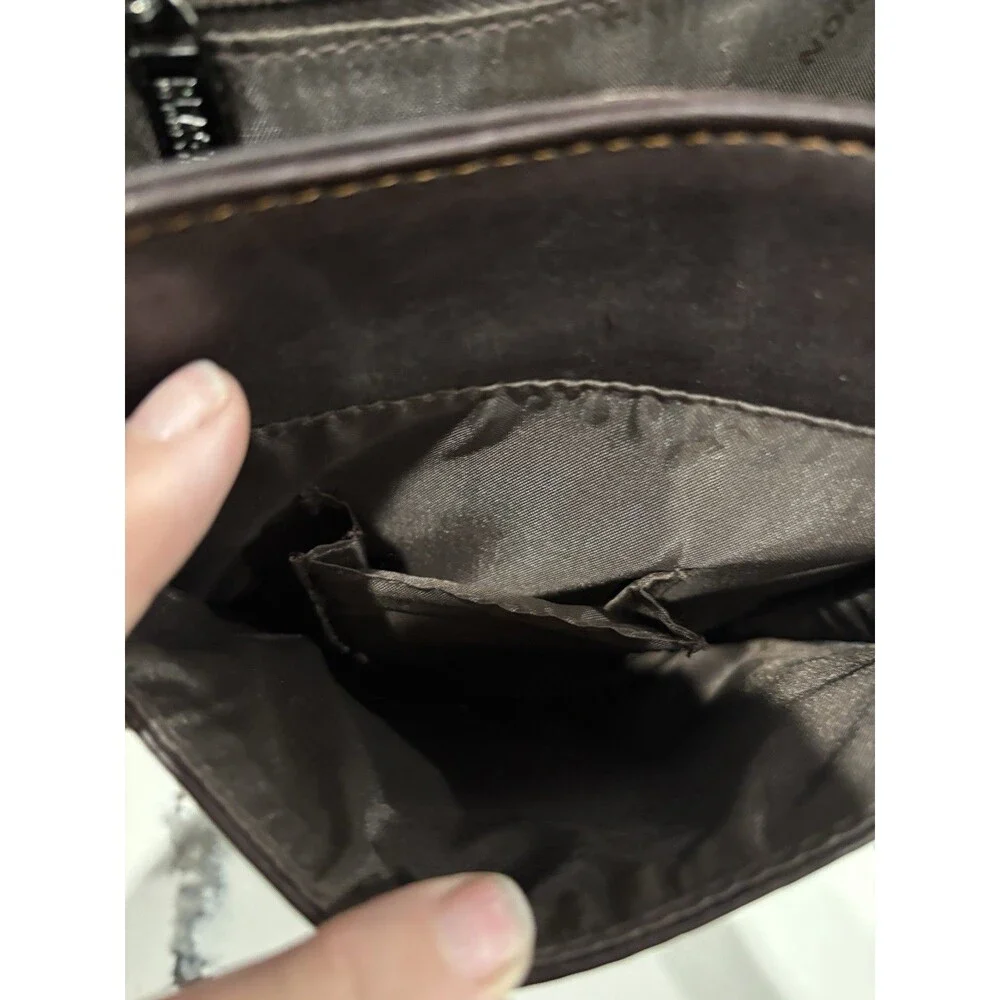 Kenneth Cole Reaction Brown Leather Large Messenger Bag Office School Business